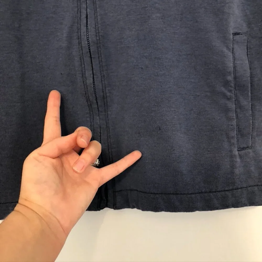 BONOBOS Mens Daily Grind Vest Blue Full Zip Sleeveless Cotton Etc SLIM FIT Small
